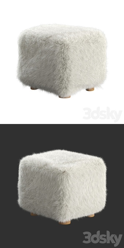 Bozzi Mongolian Sheepskin Ottoman Cb2